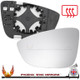 VW Eos left-hand passenger heated replacement wing mirror glass with backing plate