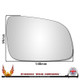 VW Polo Mk3 facelift 2000–2002 right-hand driver convex replacement wing mirror glass – dimensions shown