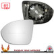 VW T-Roc facelift left-hand passenger heated replacement wing mirror glass with backing plate