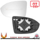 VW Golf Mk8 left-hand passenger heated replacement wing mirror glass with backing plate