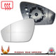 VW Tiguan Mk3 left-hand passenger heated wide-angle replacement wing mirror glass with backing plate