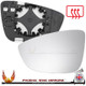 VW Beetle left-hand passenger heated replacement wing mirror glass with backing plate