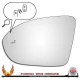 Vauxhall Insignia B 2017–2023 left-hand passenger-side convex wing door mirror glass with bsd symbol and adhesive