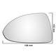 Vauxhall Corsa D Mk3 2006–2014 left-hand passenger-side convex glass with adhesive wing door mirror glass