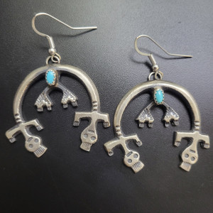 Sandcast Naja Rainbow Earrings w Turquoise