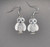 Inlay White Owl Earrings