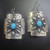 Curved Cross Earrings w Turquoise Center