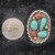 Turquoise and Coral Ring, Size 9