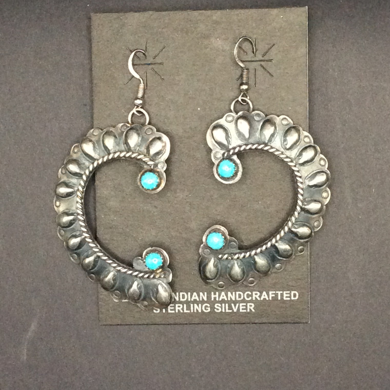 Sterling Silver and Turquoise Earrings
2.75 inches long, 1.5 inches wide