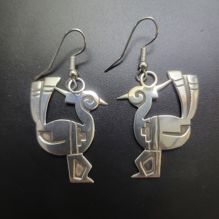 Sterling Silver Hopi Bird Earrings