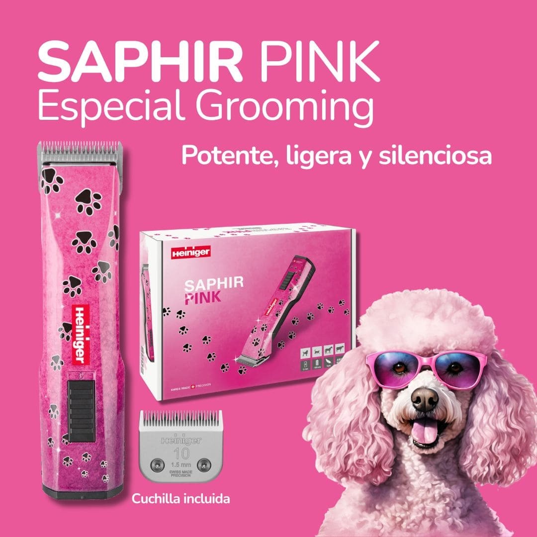 Heiniger Saphir Pink la máquina cortapelo rosa para peluquería canina y grooming