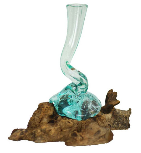 Cohasset Tall Twisty Molton Glass Vase on Gamal Root