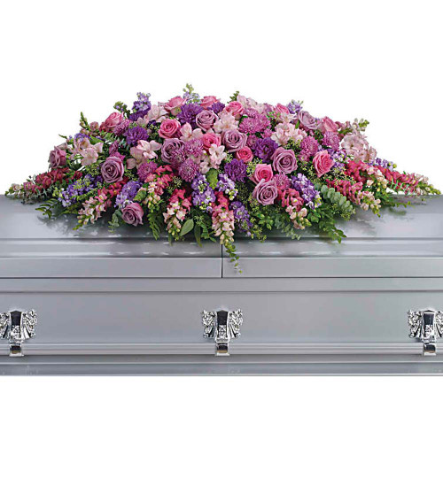 Lavender Tribute Casket Spray