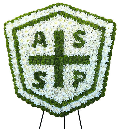 A.S.S.P. shield custom funeral flower tribute