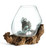 Cohasset 9 1/2" Molten Glass Vase & Natural Wood Sculpture