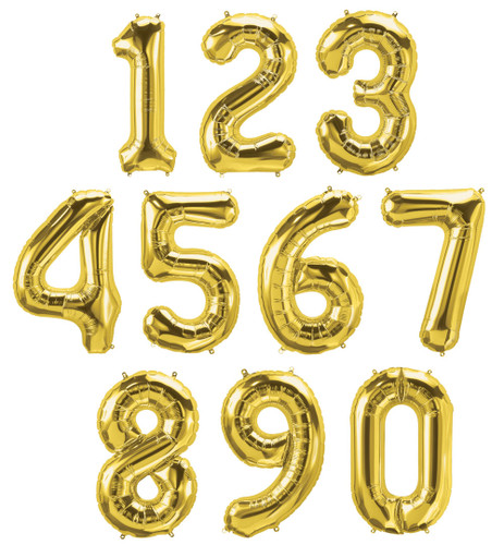 Gold Number Balloon Set (Build Any Age) - Nancy's Floral