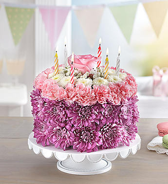 Birthday Wishes Flower Cake Pastel Portland Oregon Florist