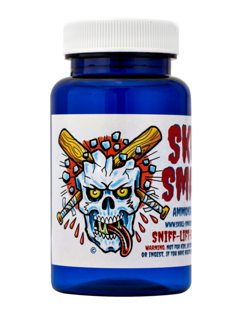 Skull Smash® Ammonia Inhalants are some of the most potent, longest lasting inhalants in the world. They come in a variety of sizes and label choices for your preference. No matter which size or label you choose, it's all "Skull Smash" inside.

Skull Smash products are designed and made by Steve Welch, a veteran, gym owner, career coach and trainer, and long time powerlifter and strength athlete. Skull Smash is 100% American made.
