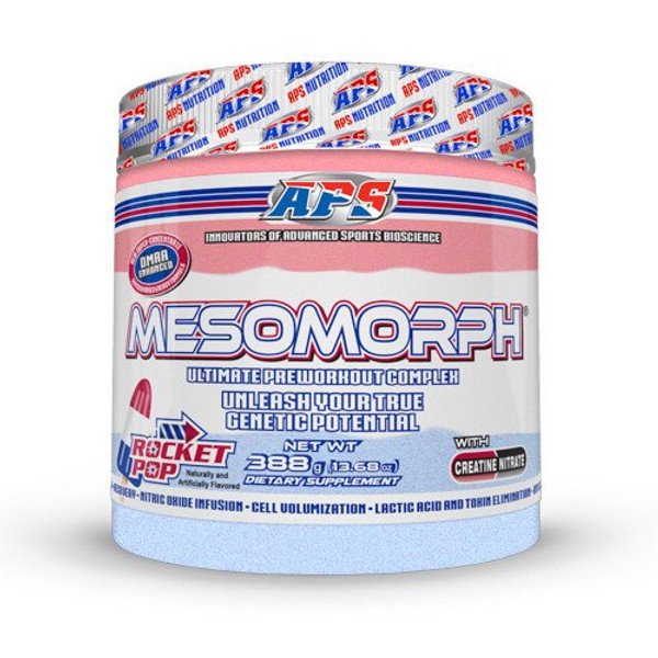 Mesomorph™ Pre-Workout Complex!

APS Mesomorph™ is the KING of pre-workout powders! Mesomorph™, the complete pre-workout powder that is the only product on the market to deliver FULL CLINICAL DOSAGE AMOUNTS of its state-of-the-art ingredient! No fillers and no crash!

Mesomorph™ was the first to deliver full doses of its key active ingredients, not half doses typically seen in these types of formulas. Mesomorph™ also contains 388 grams per jug not the pint-sized products being put out now to maximize profits! APS Nutrition's Mesomorph™ is an extreme energy igniting, vein blasting, and fatigue fighting power formula. Mesomorph™ represents one of the most advanced, all-purpose energy, focus, hydration and exercise performance drinks ever created. If you’re looking for one incredible all-purpose training formula then Mesomorph™ is guaranteed to deliver eye opening energy, focus, and stamina like nothing you’ve ever experienced before!*

Mesomorph™ Pre-Workout Complex Will Help Athletes with the Following:

    Supercharged Energy Formula with DMAA!
    Ultimate Pre-workout Complex with Creatine Nitrate!
    Unleash Your True Genetic Potential!
    Greater Muscle Gains and Enhanced Athletic Performance!

