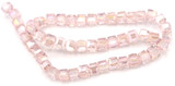 7.5" Strand 4mm Crystal Cube Beads, Light Rose AB