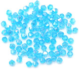 100pc 4mm Crystal Bicone Beads, Aqua AB