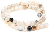 15" Strand 8mm White Agate Round Beads