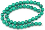 Approx. 15" Strand 8mm Imitation Turquoise Round Beads, Green