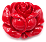 26x30mm Carved Rose Man-Made “Coral” Pendant