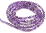 15" Strand Approx. 3mm Finely-Faceted Amethyst Round Beads