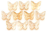 10pc 7x11mm Glass Butterfly Beads, Champagne Shimmer