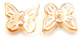 10pc 7x11mm Glass Butterfly Beads, Champagne Shimmer