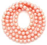 Approx. 16" Strand 4mm Shell Pearl (Man-Made) Round Beads, Petal Pink