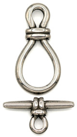 34x17mm (Ring) & 26x13.5mm (Bar) Rope-Accent Stainless Steel Toggle Clasp