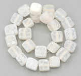 Approx. 7" Strand 6-8mm Frosted Weathered Agate Cube Beads