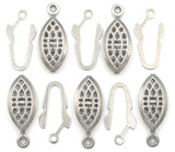 5 Sets 21x8mm Stainless Steel Marquise Fish Hook and Box Clasps