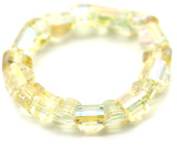 20pc 6x5mm Crystal Faceted Half-Cylinder Dome Beads, Jonquil AB