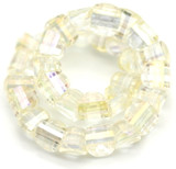 30pc 4x3mm Crystal Faceted Half-Cylinder Dome Beads, Jonquil AB