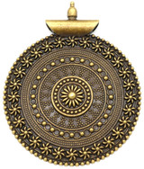 79x64mm Jumbo Medallion Pendant, Antique Bronze