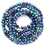 Approx. 11" Strand 2.5x1.5mm Crystal Rondelle Beads, Metallic Peacock Iris