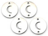 4pc 12mm Stainless Steel Crescent Moon Cutout Round Links