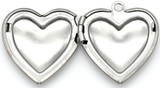 25x22mm Stainless Steel Heart Locket Pendant, Silver