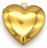 25x22mm Stainless Steel Heart Locket Pendant, Gold