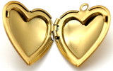 25x22mm Stainless Steel Heart Locket Pendant, Gold