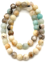 Approx. 15" Strand Flower Amazonite Faceted Round Beads