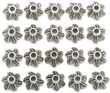 20pc 10mm 6-Point Leaf Swirl Bead Caps, Antique Silver