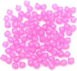 Approx. 5-Gram Bag of 4mm Czech Pressed Glass Bicone Beads, Crystal/Vivid Raspberry