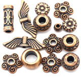 RANDOM PICK: 10-Gram Bag of Mixed Spacer Beads, Antique Copper