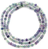 Approx. 15" Strand 3x2mm Rainbow Fluorite Faceted Rondelle Beads