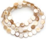 Approx. 14.5" Strand 6mm Freshwater Shell Coin Beads