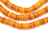 Approx. 15" Strand 6mm Freshwater Shell Heishe Disc Beads, Orange